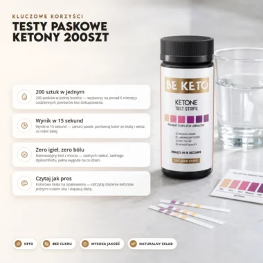 Badanie ciał ketonowych - testy paskowe 200 szt. - BeKeto