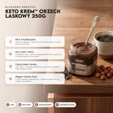 Krem Keto z MCT - Orzech Laskowy 250g - BeKeto