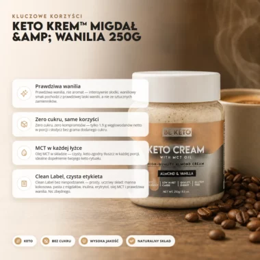 Krem Keto z MCT - Migdał & Wanilia 250g - BeKeto