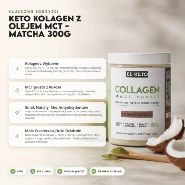 Kolagen z Olejem MCT - Matcha 300g - BeKeto