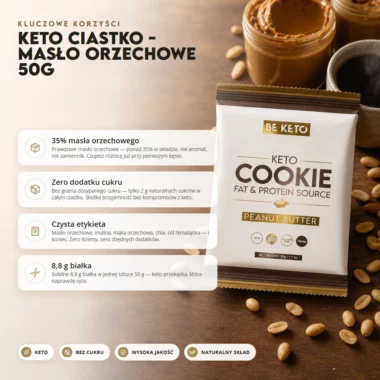 Ciastko Keto - Masło Orzechowe 50g - Beketo
