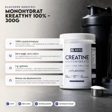 Monohydrat Kreatyny - 100% 300g - BeKeto
