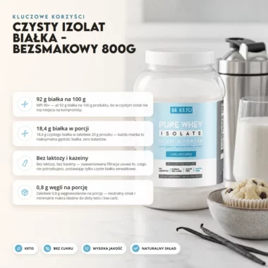 Izolat Białka - Bezsmakowy 800g - BeKeto
