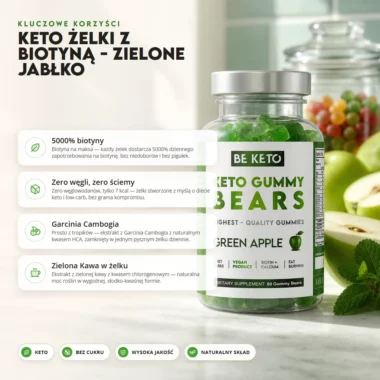 Żelki Keto - Misie Jabłkowe 60g - BeKeto