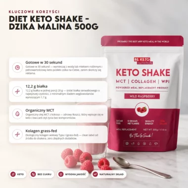 Shake Keto Diet - Dzika Malina 500g - BeKeto