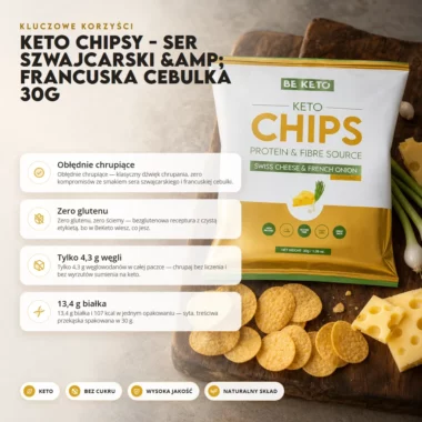 Chipsy Keto - Ser Szwajcarski & Francuska Cebulka 30g - Beketo