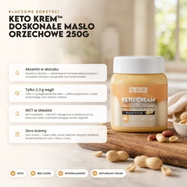 Krem Keto z MCT - Doskonałe Masło Orzechowe 250g - BeKeto