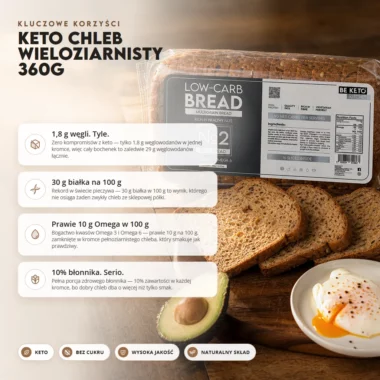 Chleb Keto Wieloziarnisty 360g - BeKeto