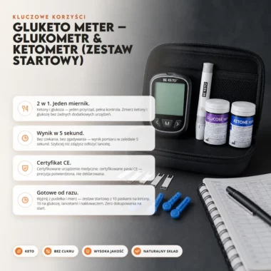 Zestaw Startowy GluKeto Meter do Pomiaru Glukozy i Ketonów - BeKeto