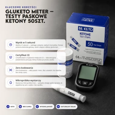 Testy Paskowe Ketony GluKeto Meter 50 szt. - BeKeto