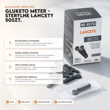 Lancety Sterylne GluKeto Meter 50 szt. - BeKeto