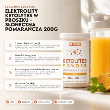 Elektrolity Keto Ketolytes w Proszku - Słoneczna Pomarańcza 200g - BeKeto
