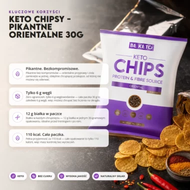 Chipsy Keto Pikantne - Orientalne 30g - BeKeto