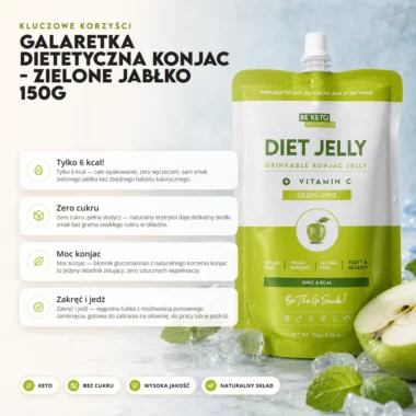 Galaretka Dietetyczna Konjac - Zielone Jabłko 150g - BeKeto