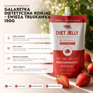 Galaretka Dietetyczna Konjac - Świeża Truskawka 150g - BeKeto