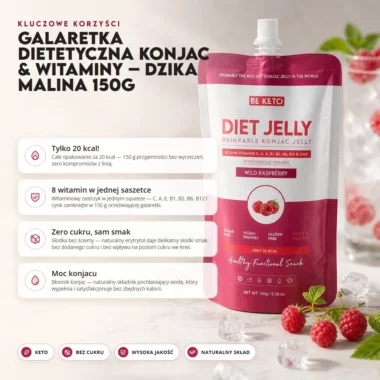 Galaretka Dietetyczna Konjac - Dzika Malina 150g - BeKeto