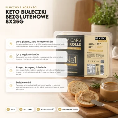 Bułeczki Keto Bezglutenowe 8x25g - BeKeto