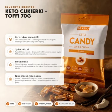 Cukierki Keto - Toffi 70g - BeKeto