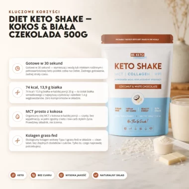 Shake Keto Diet - Kokos & Biała Czekolada 500g - Beketo