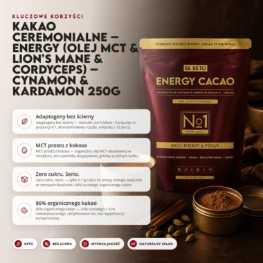 Kakao Ceremonialne - Energy Cynamon & Kardamon 250g - Beketo