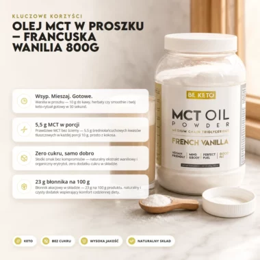 Olej MCT w Proszku - Francuska Wanilia 800g - Beketo