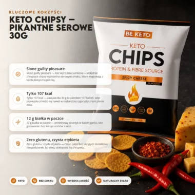Chipsy Keto Pikantne - Serowe 30g - Beketo