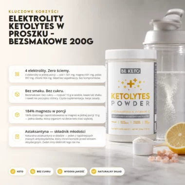 Elektrolity Keto Ketolytes w Proszku - Bezsmakowe 200g - Beketo
