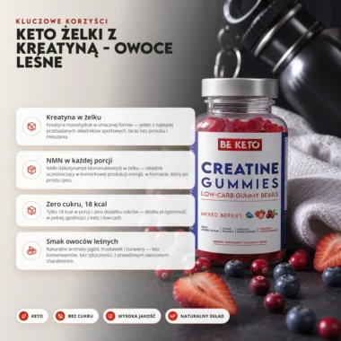 Żelki Keto - z Kreatyną Owoce Leśne - Beketo