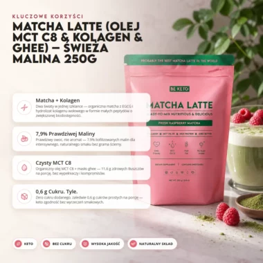 Matcha Latte - Świeża Malina 250g - BeKeto
