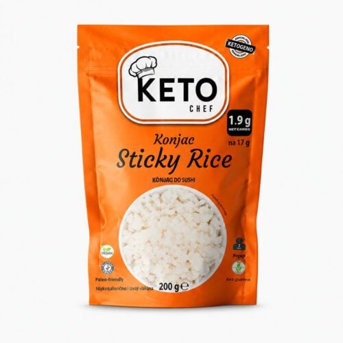 Makaron (Konjac) w Kształcie Ryżu Sticky Rice do Sushi Bezglutenowy 200g - Keto Chef
