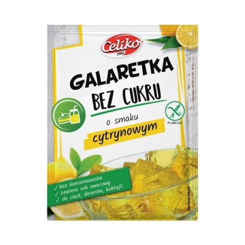 Galaretka Bez Cukru o Smaku Cytrynowym 14g - Celiko