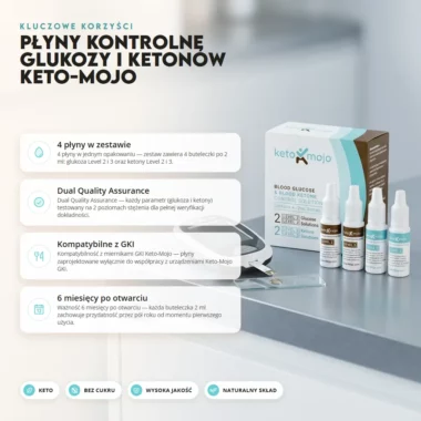 Płyny kontrolne glukozy i ketonów KETO-MOJO