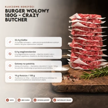 Burger wołowy 180g - Crazy Butcher