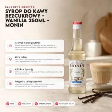 Syrop do Kawy Bezcukrowy - Wanilia 250ml - Monin