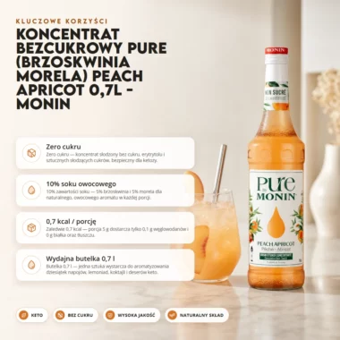 Koncentrat Bezcukrowy PURE (Brzoskwinia Morela) Peach Apricot 0,7l - Monin