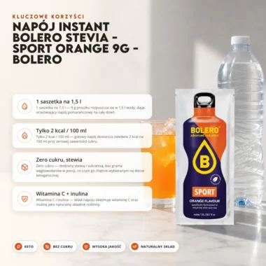 Napój instant Bolero Stevia - Sport Orange 9g - Bolero