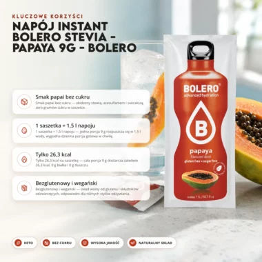 Napój instant Bolero Stevia - Papaya 9g - Bolero