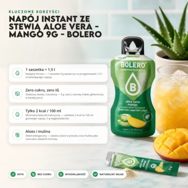 Napój instant ze Stewią Aloe Vera - Mango 9g - Bolero