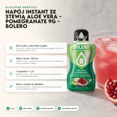 Napój instant ze Stewią Aloe Vera - Pomegranate 9g - Bolero