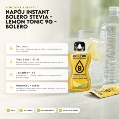 Napój instant Bolero Stevia - Lemon Tonic 9g - Bolero