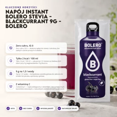 Napój instant Bolero Stevia - Blackcurrant 9g - Bolero