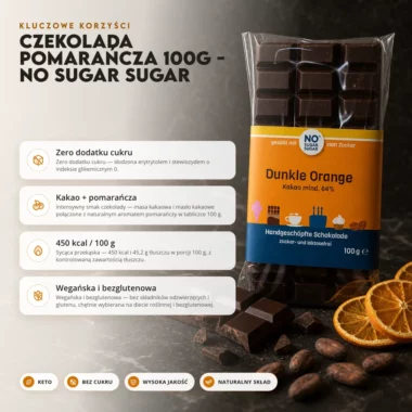 Czekolada Pomarańcza 100g - No Sugar Sugar