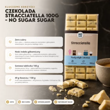 Czekolada Stracciatella 100g - No Sugar Sugar