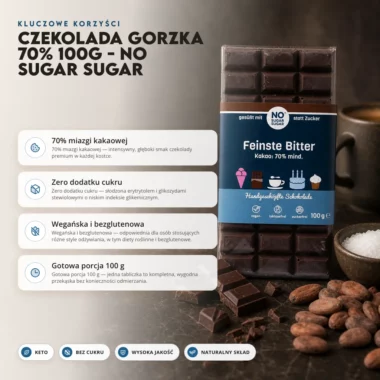 Czekolada Gorzka 70% 100g - No Sugar Sugar