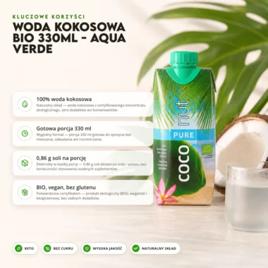 Woda Kokosowa BIO 330ml - Aqua Verde