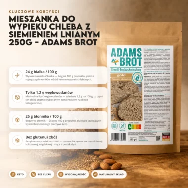 Mieszanka do wypieku chleba z siemieniem lnianym 250g - Adams Brot