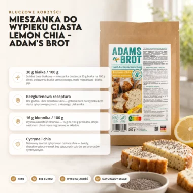 Mieszanka do wypieku ciasta Lemon Chia - Adam's Brot