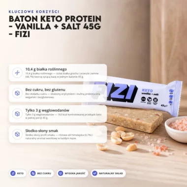 Baton Keto Protein - Vanilla + Salt 45g - FIZI