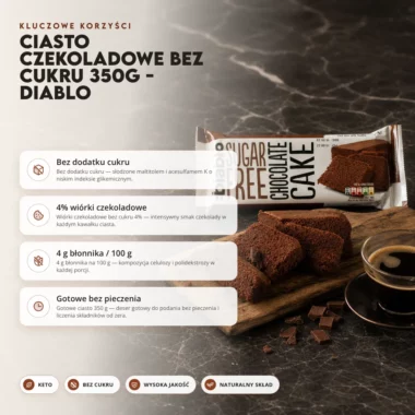 Ciasto Czekoladowe bez cukru 350g - Diablo