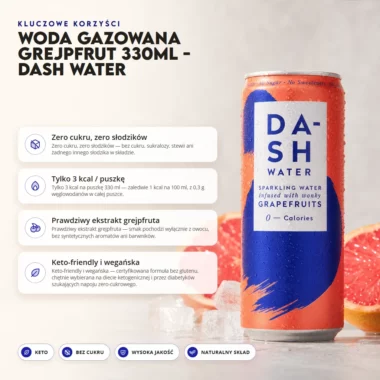 Woda Gazowana Grejpfrut 330ml - DASH Water